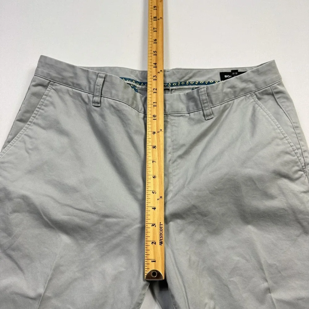 Bonobos Chino Pants Mens 35x30 Gray Stretch Twill Casual Slacks Flat Front
